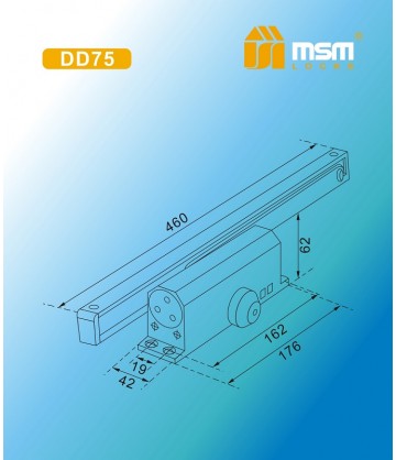 Доводчик двери MSM со скользящей тягой DD75KG Серебро (SL)