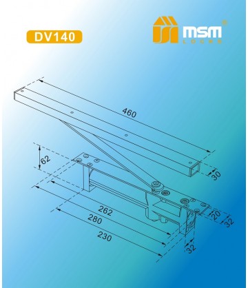 Доводчик двери MSM врезной DV140KG Серебро (SL)