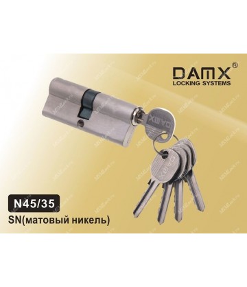 Цилиндровый механизм DAMX Простой ключ-ключ N45/35 мм Матовый никель (SN)