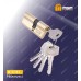 Цилиндровый механизм, латунь Простой ключ-ключ N37/31 мм Полированная латунь (PB)