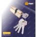 Цилиндровый механизм, латунь Простой ключ-ключ N40/30 мм Полированная латунь (PB)