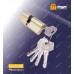 Цилиндровый механизм, латунь Простой ключ-ключ N45/35 мм Полированная латунь (PB)