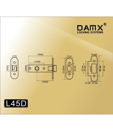 Межкомнатный L45 DAMX Полированная латунь (PB)