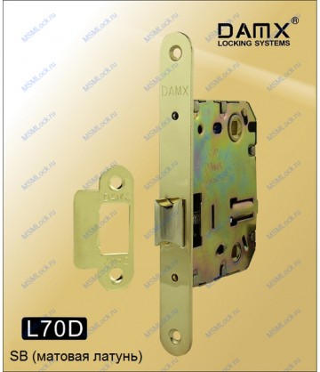 Дверной замок MSM L70 DAMX Матовая латунь (SB)