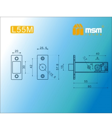 Дверной замок MSM L55M Полированная латунь (PB)