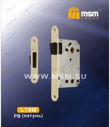 Дверной замок MSM L70M Полированная латунь (PB) на межкомнатные двери