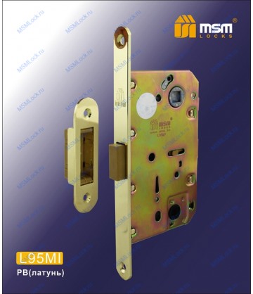 Дверной замок MSM L95MI Полированная латунь (PB) на межкомнатные двери