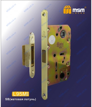 Дверной замок MSM L95MI Матовая латунь (SB) на межкомнатные двери