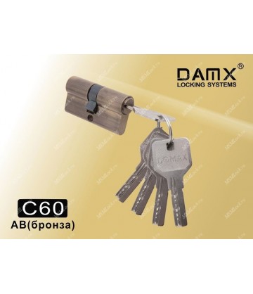 Цилиндровый механизм DAMX Перфорированный ключ-ключ C60 мм Бронза (AB)