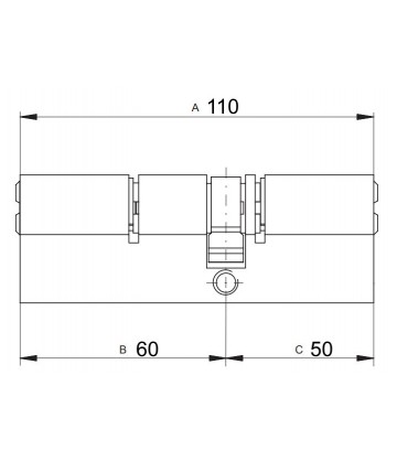 Цилиндровый механизм (Личинка) Mul-t-lock Classic L110 60x50 Латунь