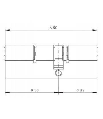 Цилиндровый механизм (Личинка) Mul-t-lock 7x7 L90 55x35 Никель