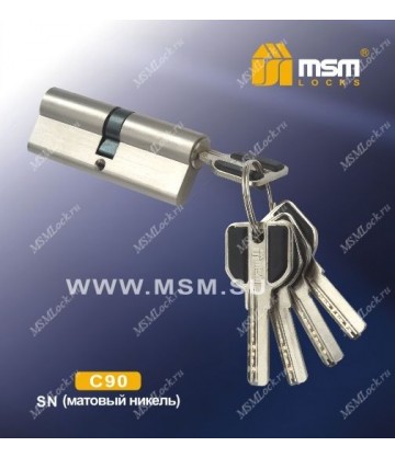 Цилиндровый механизм, латунь Перфорированные ключ-ключ C90 мм Матовый никель (SN), латунь Перфорированный ключ-ключ