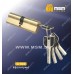 Цилиндровый механизм MSM C100 мм Полированная латунь (PB), латунь Перфорированный ключ-ключ