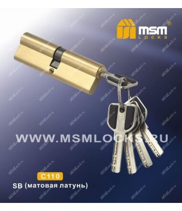 Цилиндровый механизм MSM C110 мм Полированная латунь (PB), латунь Перфорированный ключ-ключ