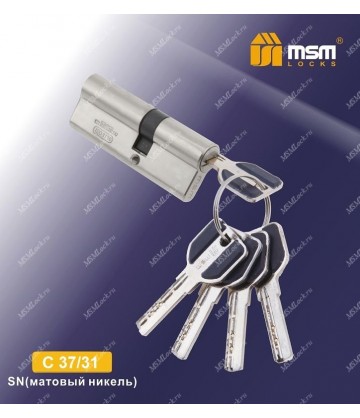 Цилиндровый механизм MSM C37/31 мм Матовый никель (SN), латунь Перфорированный ключ-ключ