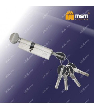 Цилиндровый механизм MSM CW40/60 Матовый никель (SN), латунь Перфорированный ключ-вертушка