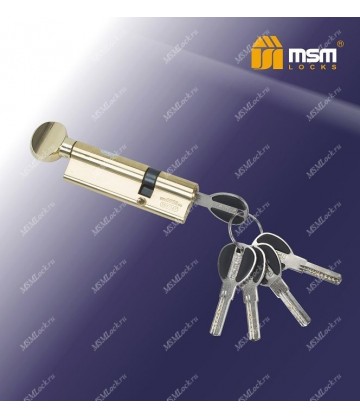 Цилиндровый механизм MSM CW65/35 мм Полированная латунь (PB), латунь Перфорированный ключ-вертушка