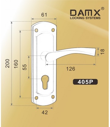 Ручка на планке MSM DAMX 405P матовое золото sb/pb