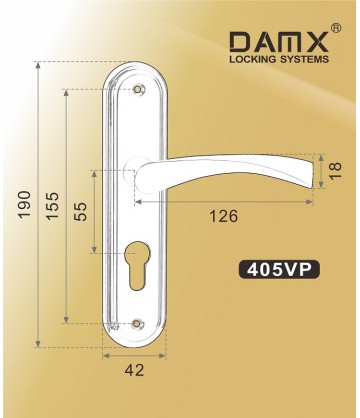 Ручка на планке DAMX 405VP матовое золото / полированное золото sb/pb