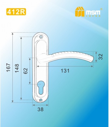 Ручки на планке дверные MSM 412R Матовая латунь (SB)