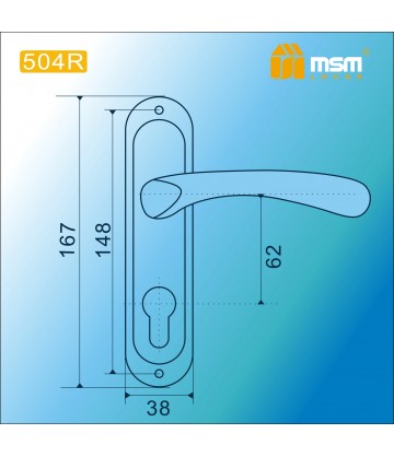Ручки на планке дверные MSM 504 R Матовый никель (SN)