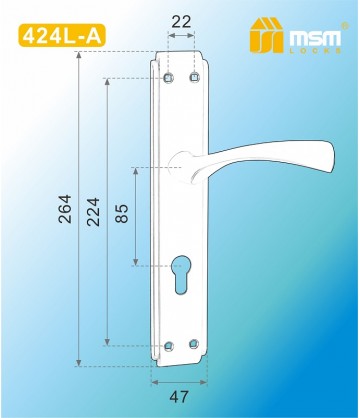 Ручка на планке MSM 424L-A матовая бронза (MAB)