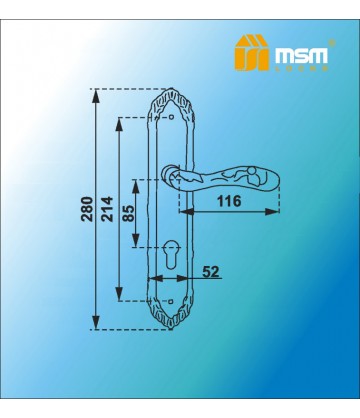 Ручка на планке MSM 370 L матовая бронза (MAB)