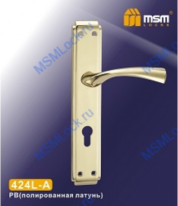 Ручка на планке MSM 424L-A Полированная латунь (PB)