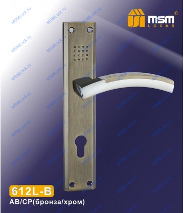 Ручка на планке MSM 612L-B Бронза / Хром (AB/CP)