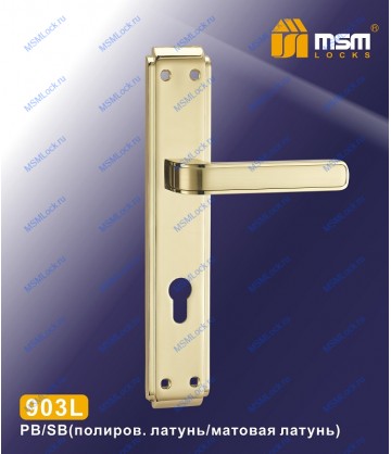 Ручка на планке MSM 903L Полированная латунь / Матовая латунь (PB/SB)