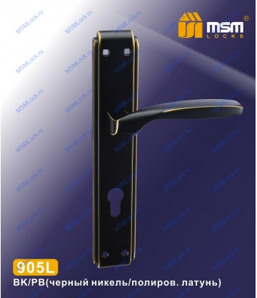 Ручка на планке MSM 905L Черный / Полированное латунь (BK/PB)