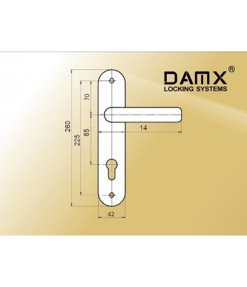 Ручка на планке MSM DAMX 443L Матовая латунь / Полированная латунь (SB/PB)
