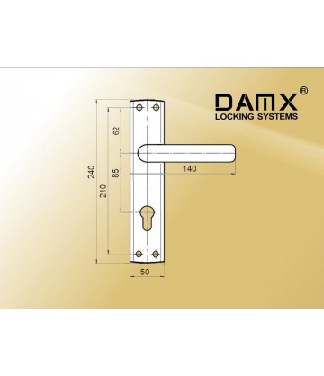 Ручка на планке MSM DAMX 654 L Матовая латунь / Полированная латунь (SB/PB)
