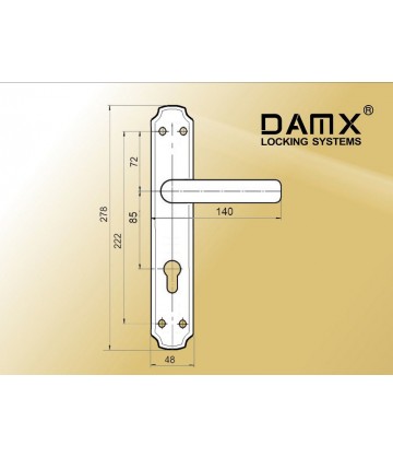 Ручка на планке MSM DAMX 650 L Матовая латунь / Полированная латунь (SB/PB)