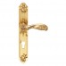 Ручка дверная на длинной планке ARCHIE GENESIS FLOR S. GOLD CL, под евроцилиндр, матовое золото