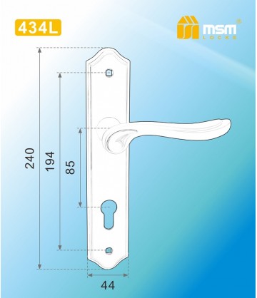 Ручка на планке MSM 434L Матовый никель (SN)