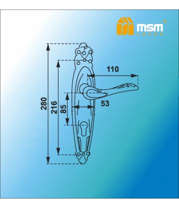 Ручка на планке MSM 250 L Полированная латунь / Матовая латунь (PB/SB)