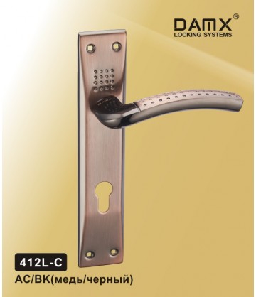 Ручки на планке дверные MSM DAMX 412L-C Медь (AC)