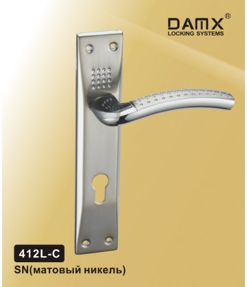 Ручки на планке дверные MSM DAMX 412L-C Матовый никель (SN)