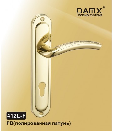 Ручки на планке дверные MSM DAMX 412L-F Полированная латунь (PB)