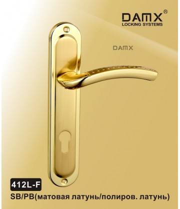 Ручки на планке дверные MSM DAMX 412L-F матовая латунь латунь sb pb