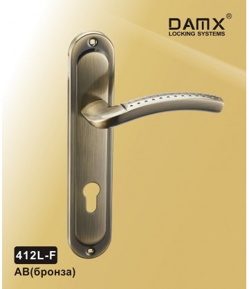 Ручки на планке дверные MSM DAMX 412L-F Бронза (AB)