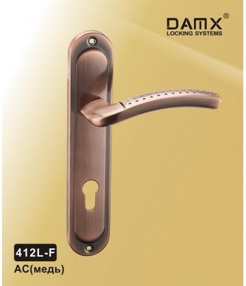 Ручки на планке дверные MSM DAMX 412L-F Медь (AC)