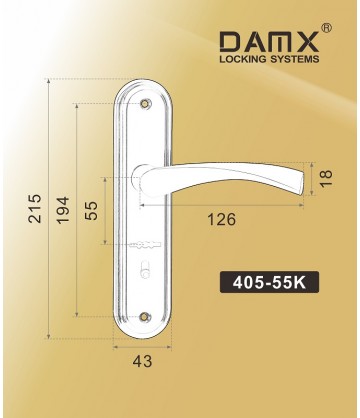 Ручки на планке DAMX 405-55K L левая хром