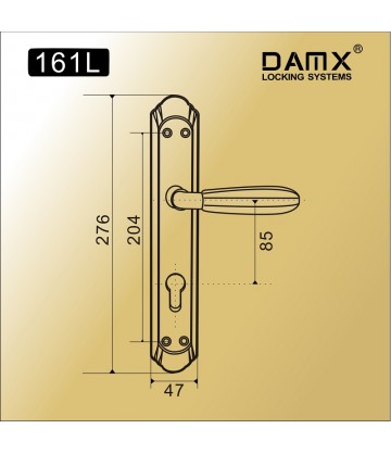 Ручка на планке MSM DAMX 161L Полированная латунь (PB)