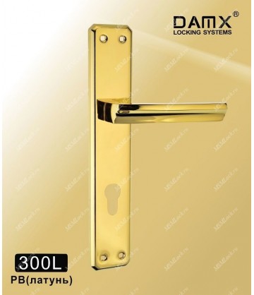 Ручка на планке дверная MSM на планке DAMX 300L Полированная латунь (PB)
