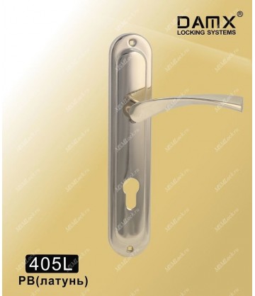 Ручка на планке дверная MSM на планке DAMX 405L Полированная латунь (PB)