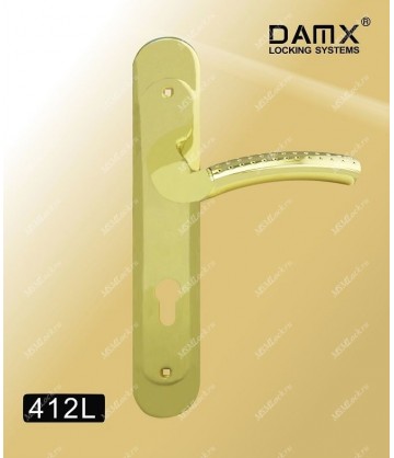 Ручки на планке дверные MSM DAMX 412L Матовая латунь / Полированная латунь (SB/PB)