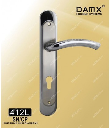 Ручки на планке дверные MSM DAMX 412L Матовый никель / Хром (SN/CP)