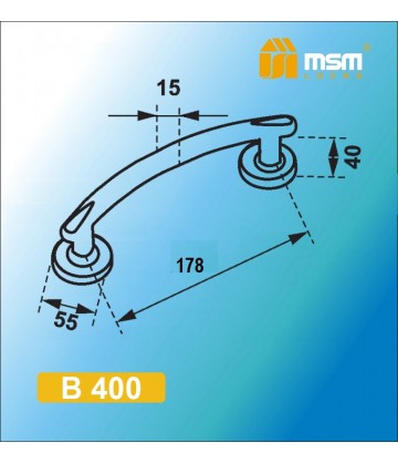 Ручка скоба B400 Матовая латунь / Полированная латунь (SB/PB)